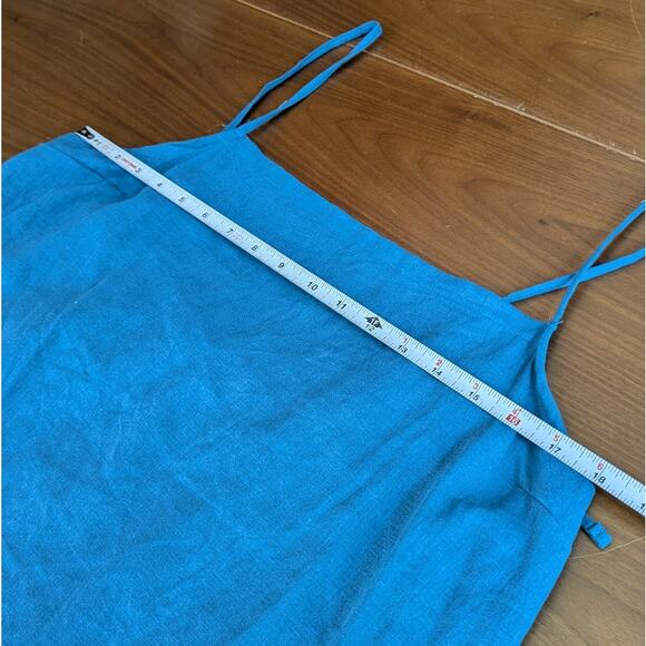 NWT Vitamin A Blue Linen Crepe Jade Mini Swim Cover Up Dress, size XL - Picture 6 of 8